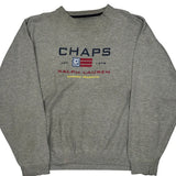 Chaps Ralph Lauren Spellout Sweatshirt - Large Gray Cotton