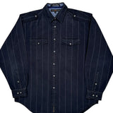 Tommy Hilfiger Pinstripe Denim Shirt - Medium Black Cotton