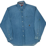 Vintage Tommy Hilfiger Denim Shirt - Large Blue Cotton
