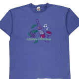 Fine Wine Tasting Anvil Single Stitch T-Shirt - 2XL Blue Cotton