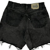 Silver Tab Levis Baggy Denim Shorts - 28W UK 10 Black Cotton
