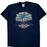 Anvil Graphic T-Shirt - Large Navy Cotton Blend