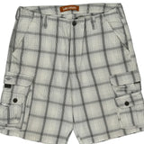 Lee Checked Cargo Shorts - 36W 11L White Cotton