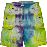 True Religion Tie-Dye Cargo Shorts - 36W 14L Multicoloured Cotton