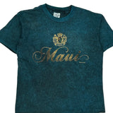 Maui Oneita Single Stitch T-Shirt - Large Blue Cotton