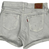 Levis Denim Shorts - 27W UK 8 White Cotton