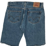 Levis Denim Shorts - 32W 10L Blue Denim