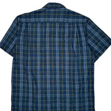 Columbia Checked Short Sleeve Shirt - Large Blue Cotton
