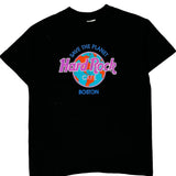 Boston Hard Rock Cafe Single Stitch T-Shirt - Large Black Cotton