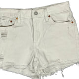 Levis Denim Shorts - 28W UK 8 White Cotton
