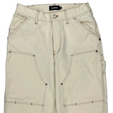 Unbranded Double Knee Carpenter Trousers - 27W UK 8 Cream Cotton