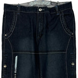 Krobar Cargo Denim Shorts - 36W 14L Dark Wash Cotton