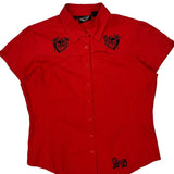 Harley Davidson Short Sleeve Shirt - Large Red Cotton