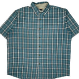 Lee Checked Short Sleeve Shirt - XL Blue Cotton Blend
