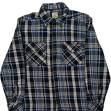 Dickies Checked Flannel Shirt - Medium Blue Cotton
