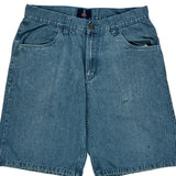 Qruel Denim Shorts - 34W 12L Blue Cotton