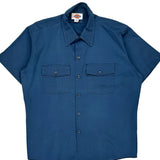 Dickies Short Sleeve Shirt - XL Blue Polyester Blend