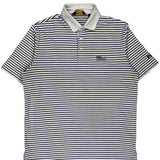 Ralph Lauren Striped Polo Shirt - Large Blue Cotton