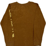 Age 8-10 Carhartt Graphic Long Sleeve T-Shirt - Small Brown Cotton