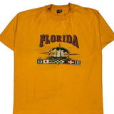 Made In USA Single Stitch Anvil Graphic T-Shirt - XL Yellow Cotton