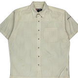 Chaps Ralph Lauren Polka Dot Short Sleeve Shirt - Large Cream Cotton