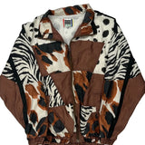 1980'S Evr Animal Print Shell Jacket - Medium Brown Polyester