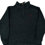 Polo By Ralph Lauren 1/4 Zip - Small Grey Cotton