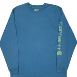 Carhartt Long Sleeve T-Shirt - Large Blue Cotton
