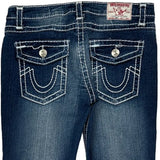 True Religion Contrast Stitch Jeans - 32W UK 10 Dark Wash Denim