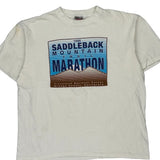 Saddleback Mountain Trail Marathon Oneita Single Stitch T-Shirt - XL White Cotton