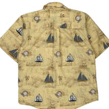 Puritan Graphic Hawaiian Shirt - Large Beige Cotton