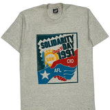 Solidarity Day 1991 Screen Stars Single Stitch T-Shirt - Large Gray Cotton Blend