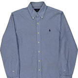 Checked Ralph Lauren Slim Fit Shirt - Medium Blue Cotton