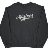 Marines Unbranded Spellout Sweatshirt - 2XL Black Cotton