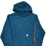 Original Fit Carhartt Spellout Hoodie - XL Blue Cotton