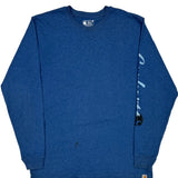 Carhartt Spellout Long Sleeve T-Shirt - Large Blue Cotton