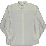 Next Collarless Shirt - Large White Viscose