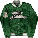 Vintage Attack On Titan Unbranded Graphic Varsity Jacket - XS Green Polyester
