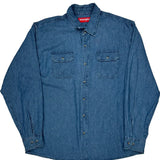 Wrangler Denim Shirt - XL Blue Cotton