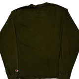 Champion Long Sleeve T-Shirt - Large Green Cotton