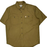 Carhartt Short Sleeve Shirt - Large Khaki Cotton