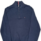 Tommy Hilfiger 1/4 Zip - XL Navy Cotton