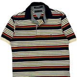 Tommy Hilfiger Striped Polo Shirt - Small Multicoloured Cotton