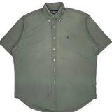 Vintage Ralph Lauren Short Sleeve Shirt - Large Green Cotton