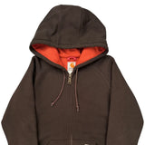 Carhartt Hoodie - Small Brown Cotton Blend