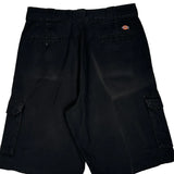 Dickies Cargo Shorts - 34W 11L Black Cotton Blend