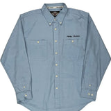 Harley Davidson Shirt - Large Blue Cotton Blend