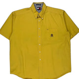 Tommy Hilfiger Short Sleeve Shirt - XL Yellow Cotton