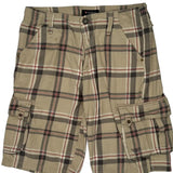 Guess Checked Cargo Shorts - 34W 11L Beige Cotton