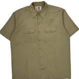 Dickies Short Sleeve Shirt - XL Khaki Polyester Blend
